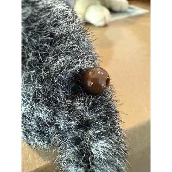 Vintage Gray & White Vibrating Cat Plush Toy Pull Cord Kitten Stuffed Animal - Picture 6 of 6